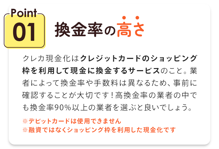 Point01.換金率の高さ